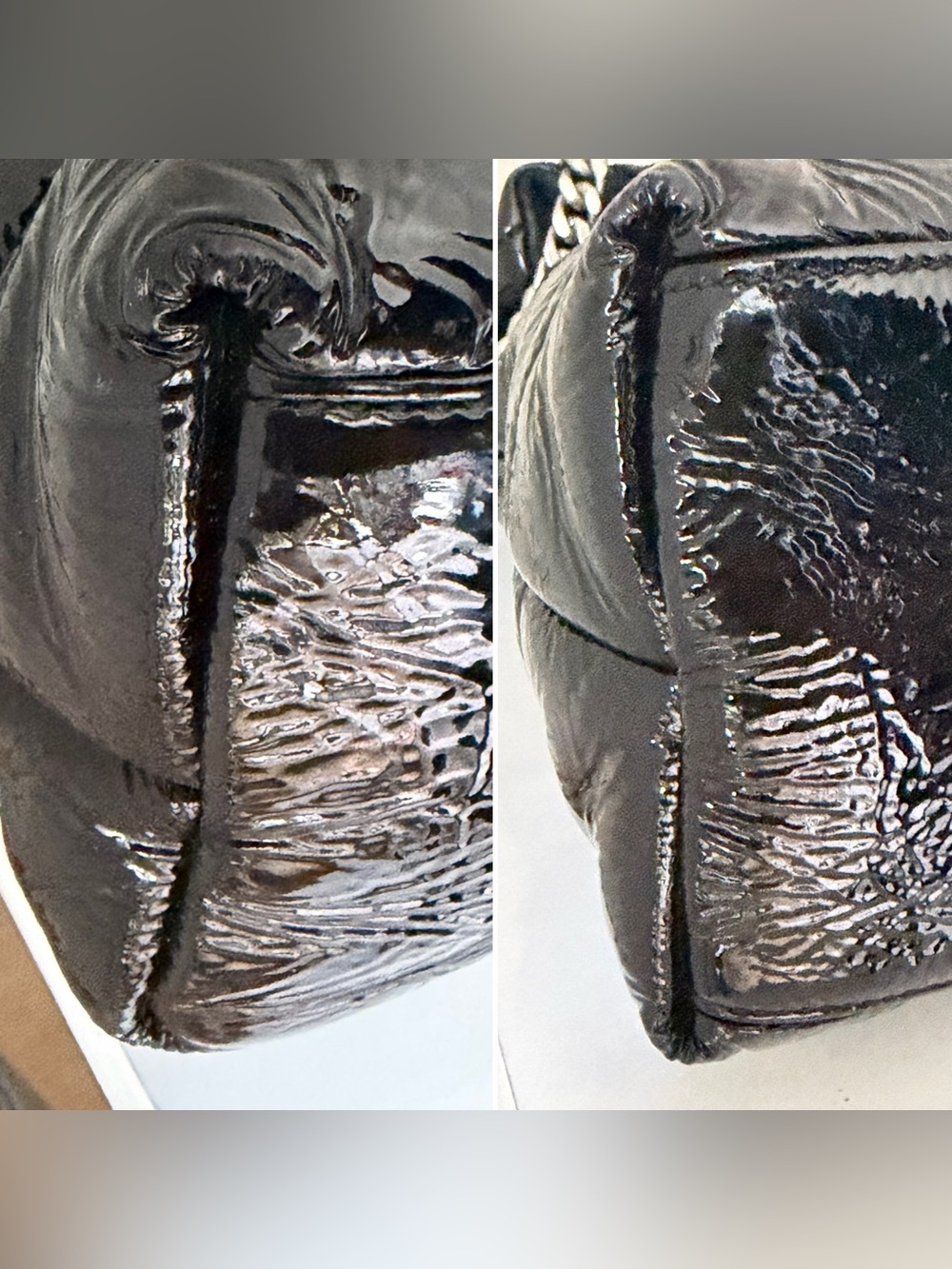 Saint Laurent YSL Medium Loulou Puffer Patent Lambskin Black Silver - Picture 5 of 16